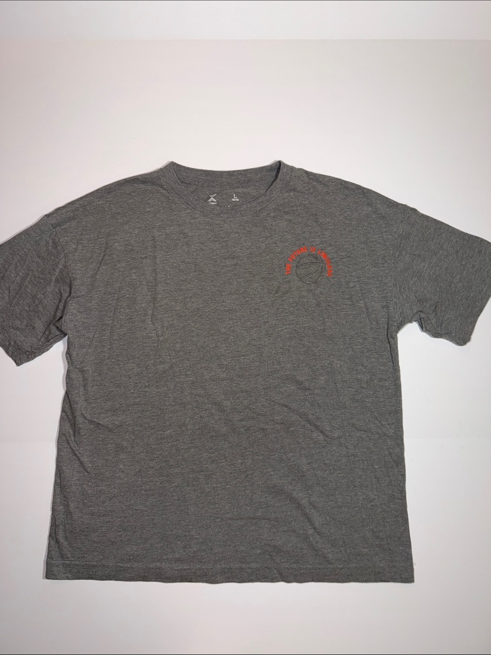 Xersion Gray Short Sleeve Crew Neck T-Shirt with Orange Accent